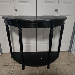 Black Painted Demilune French Provincial Console Table by Baxton Studio