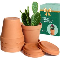 4/pack 6” Terracota planters