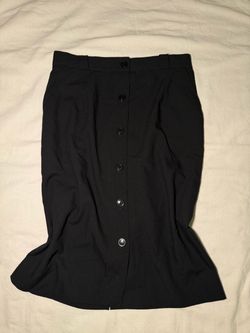 Jennifer Collins size 12 Black Button-Front Midi Skirt