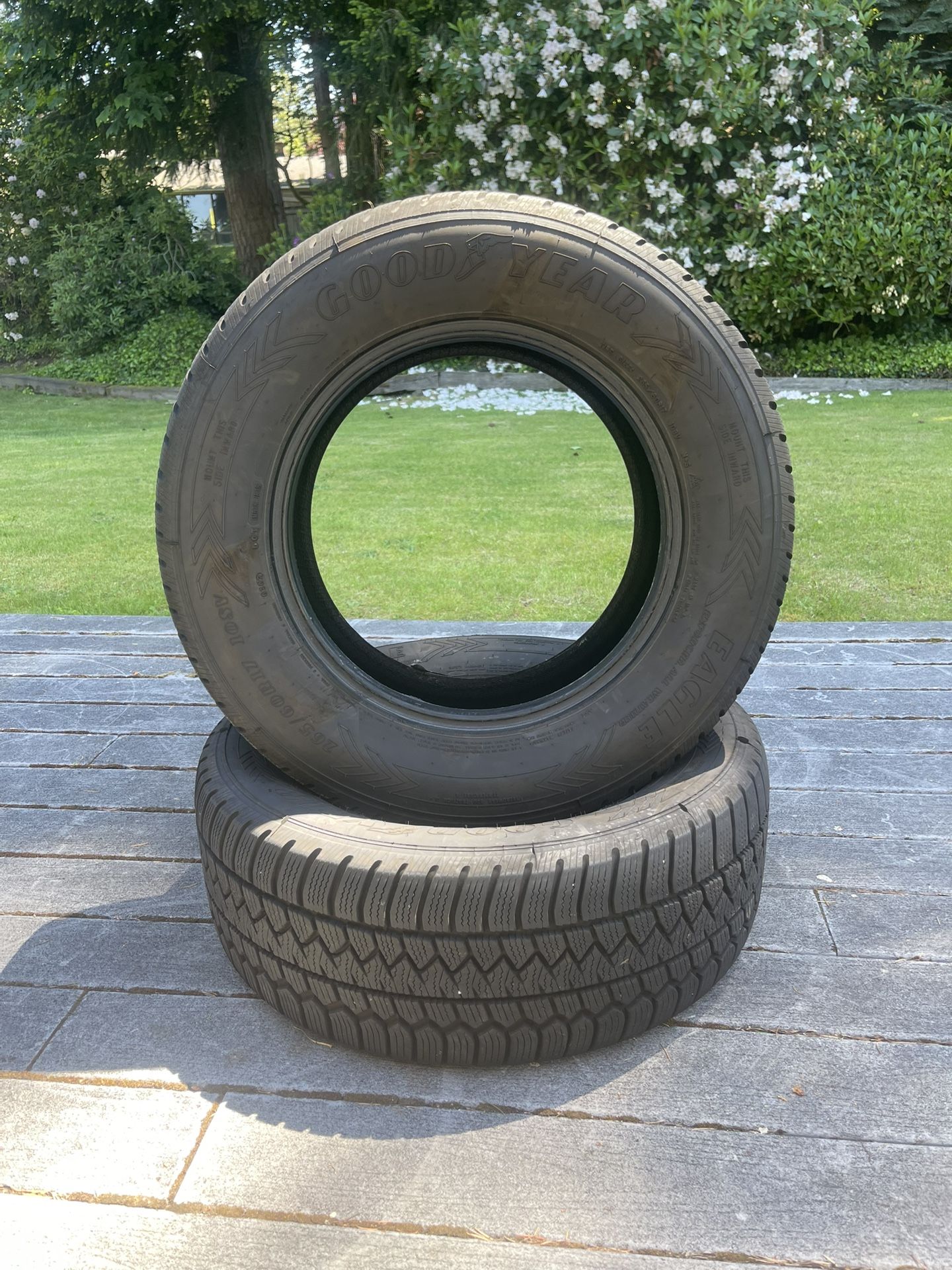 2 slightly used 265/60R17 good year eagle enforcer tires pick up only in amazing condition