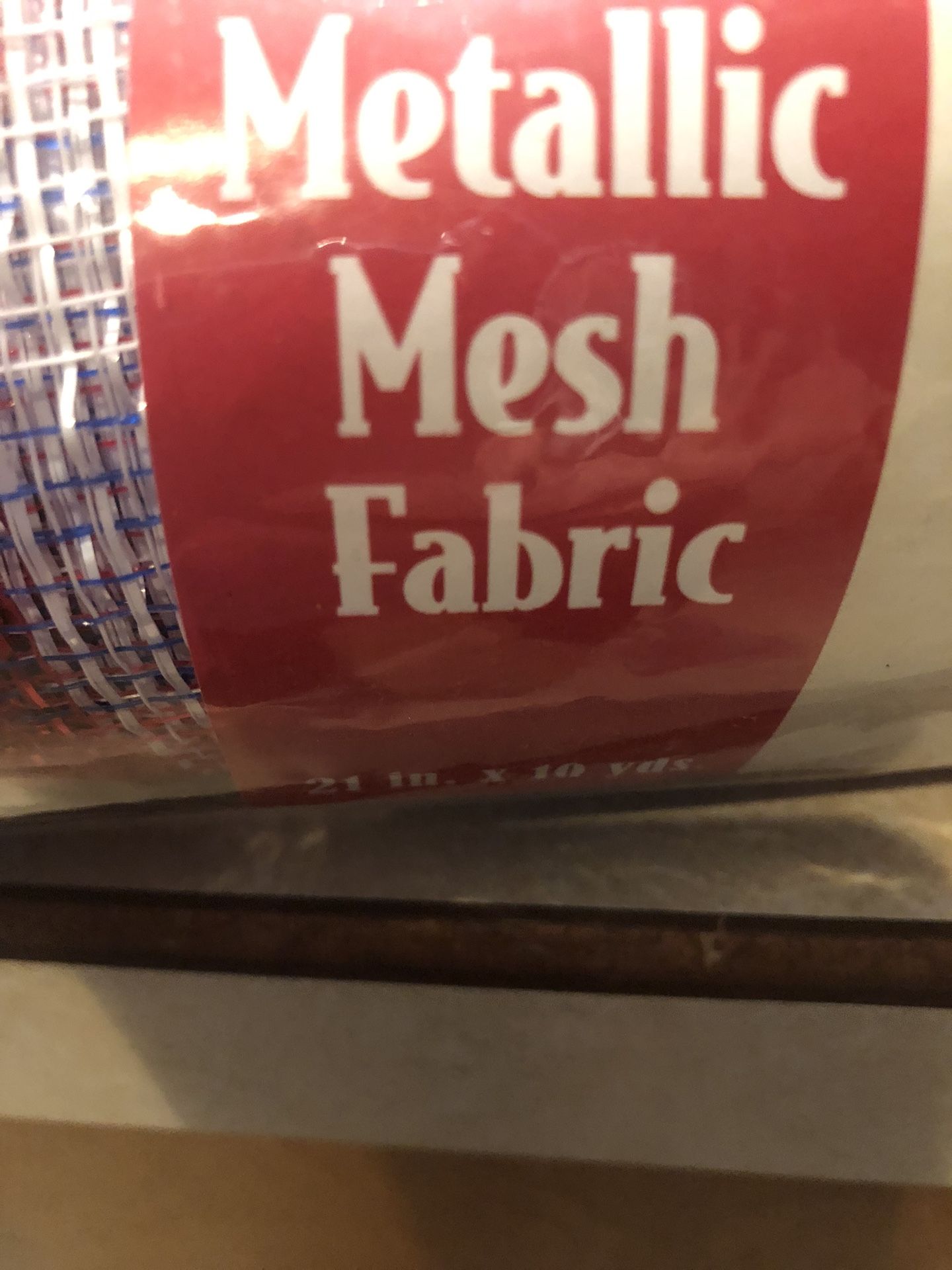 NEW Metallic Mesh Fabric— Patriotic