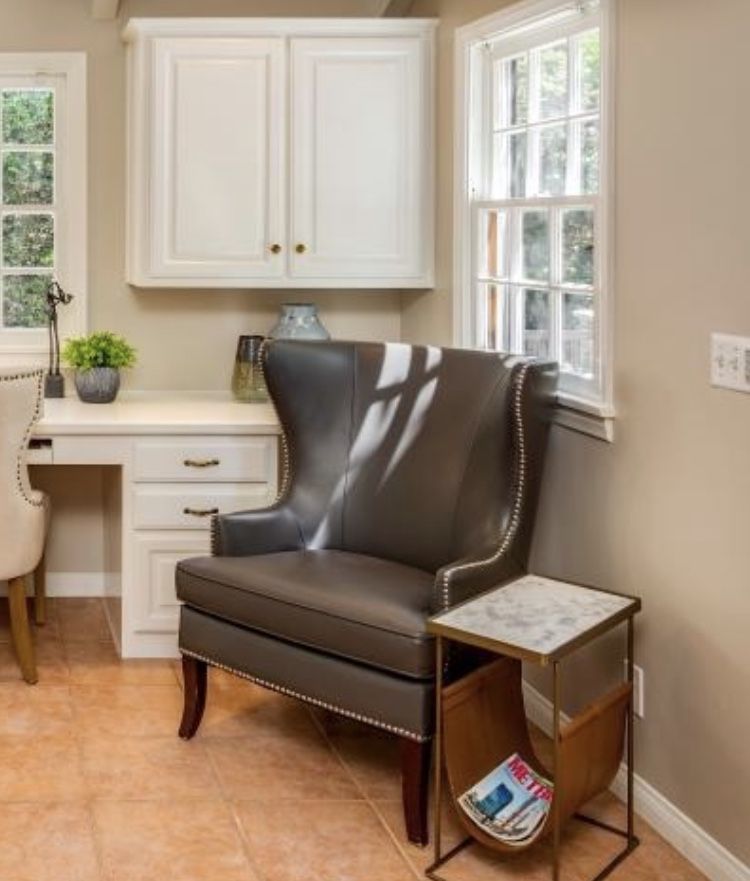 Faux Leather Wingback Chair With Nickel Nailhead Trim 