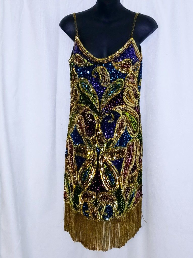 Vintage Gatsby Sequin Dress Sz L - www.joarbit.com Vintage Gatsby Sequin Dress Sz L - www.joarbit.com