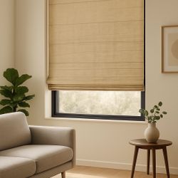 Tan Sun Roller Shade Curtain Window Shade Cordless Persiana 