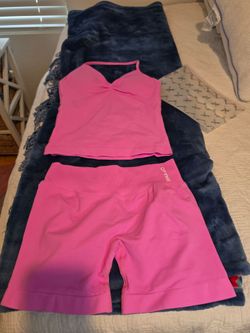 DFYNE Pink Workout Set Tank and Shorts