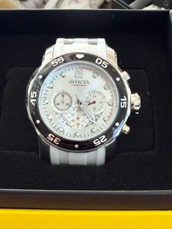 Invicta Chronograph Watch White Rubber Strap