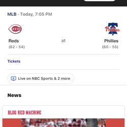 Phillies  Vs Reds August 13 @ 705