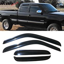 Fits 99-06 Chevy Silverado GMC Sierra Extended Cab Acrylic Window Visors 4Pc Set