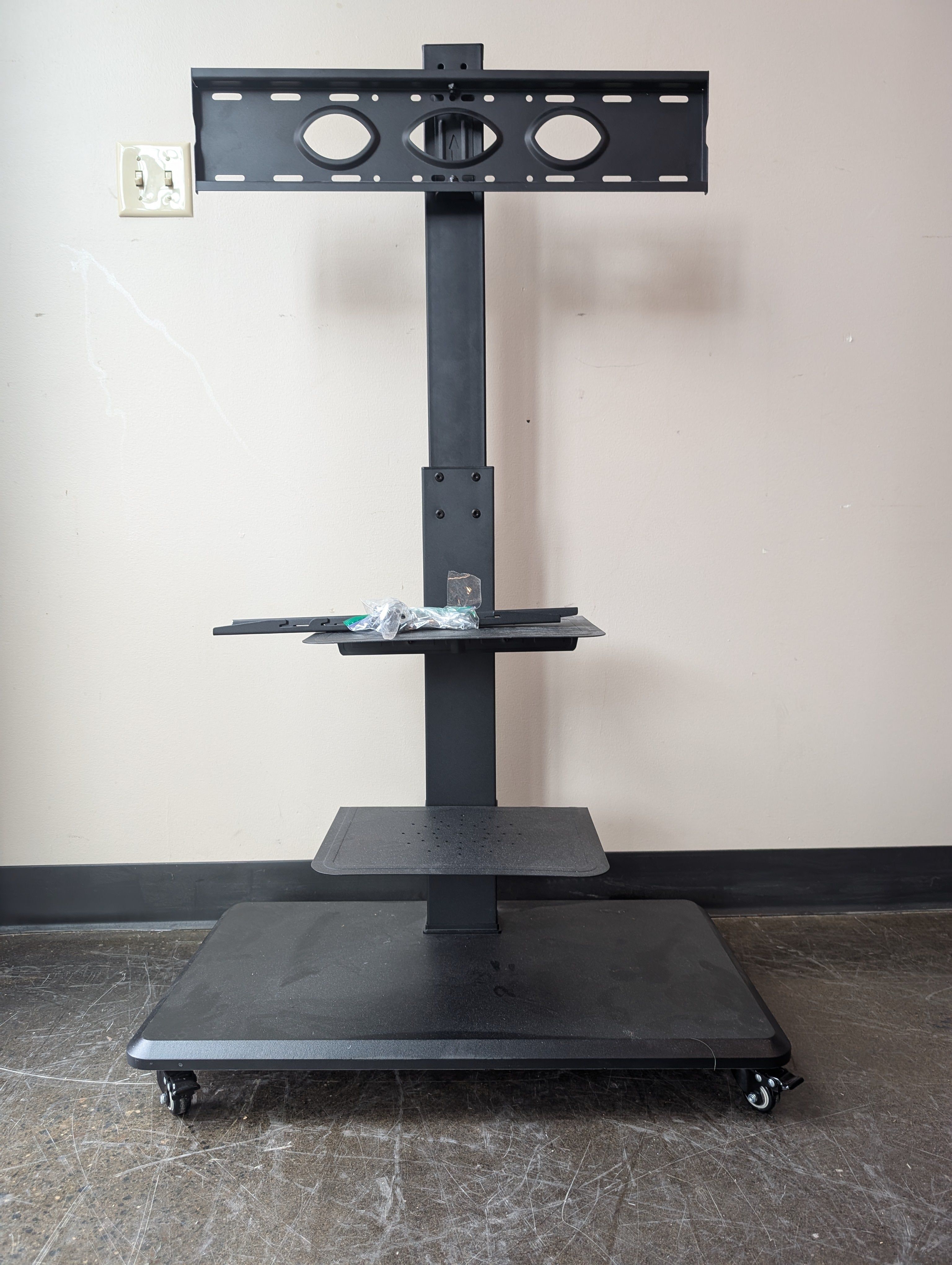 Universal Rolling TV Display Stand with Media Shelves