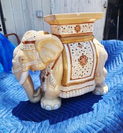 Vintage Ceramic Elephant Plant Stand