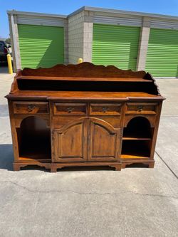 Vintage Hickory White Cabinet Dresser Hutch