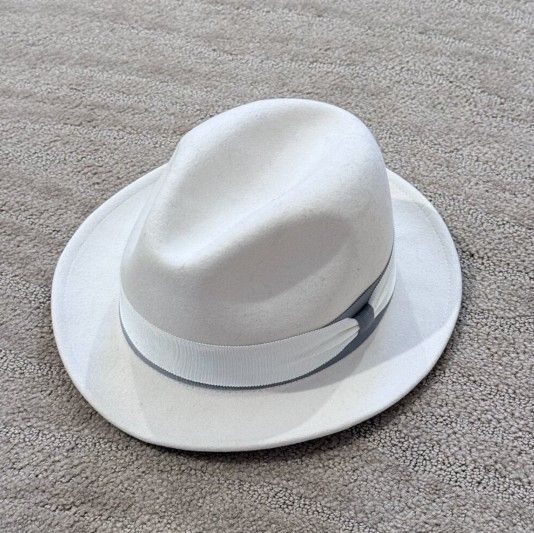 1920S Vintage Floppy Hat White with whiteband