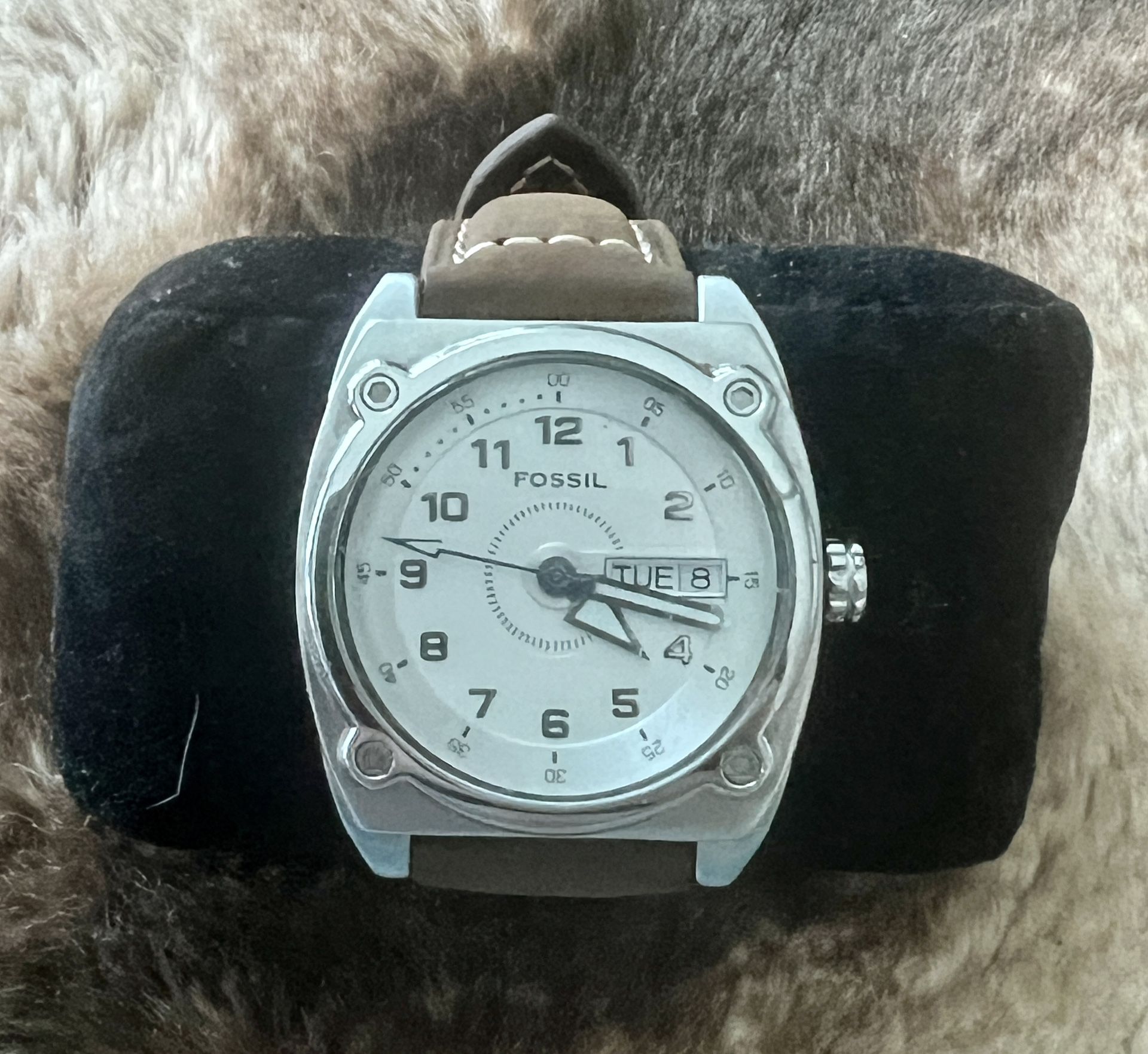 Fossil Men’s JR-9603 Stainless Steel Date/Time Watch With New Band & Battery!
