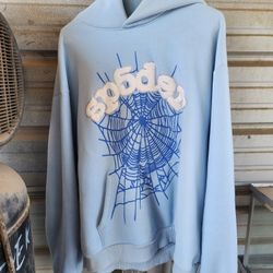 Young Thug Sp5der Hoodie "Sky Blue" Size Xl