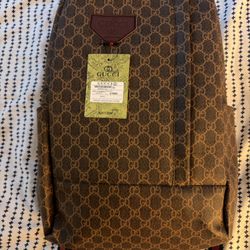 Brand New Gucci GG Monogram Backpack & Zip-Fold Wallet Set — With Tags