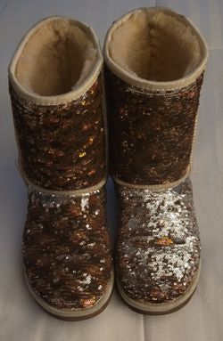 Women's Reversible Sequin Boots Size9