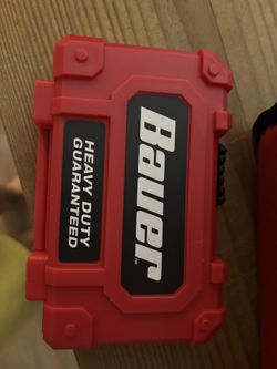 BAUER HEAVY DUTY IMPACT DRILL AND BITS IN BAG WITH CHARGER