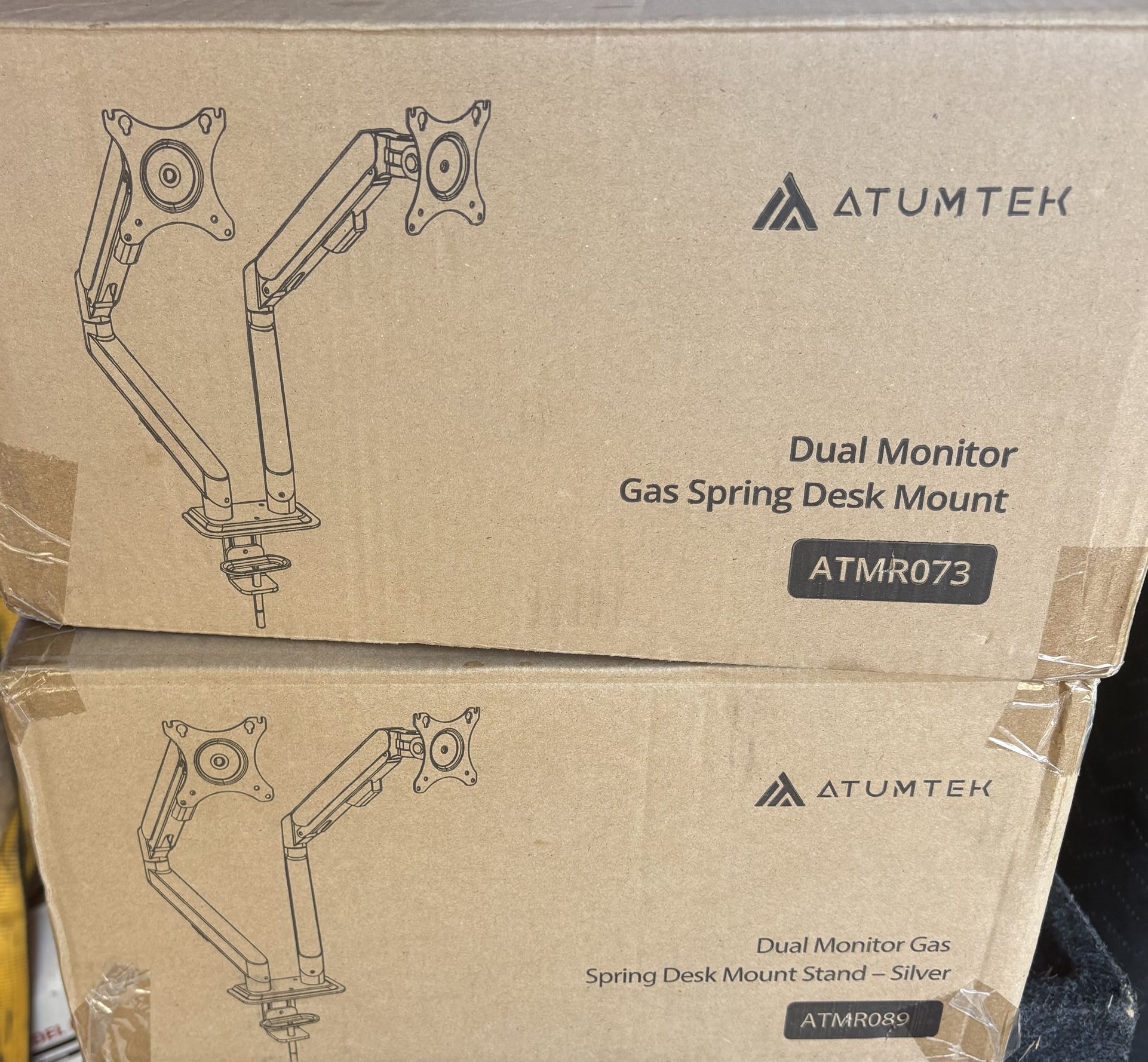 ATUMTEK Monitor Mount - Dual Monitor Arm for 13"-27" Inch or 17.6 Lbs Each Arm, Swivel VESA 75x75mm or 100x100mm, Heavy Duty Fully Adjustable Dual Mon