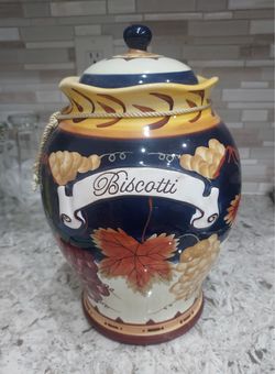 Vintage Nonni's Biscotti Fall Grape cookie jar.