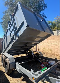 🌀Brand New 12ft Long Smooth Walls Hydraulic Dump Trailer with Diamond Fenders 💠 and Mounted Tool Holders 