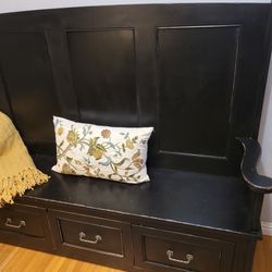 Wood Storage Bench For Entryway Or Mudroom