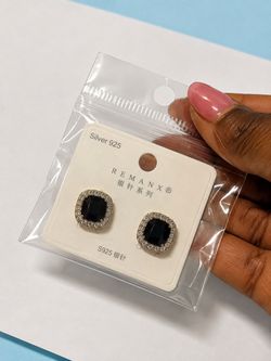 Black Checkerboard Heart Earrings