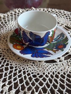 villeroy boch acapulco pattern Luxembourg 2 1/8"H × 3 1/2" W cup and saucer