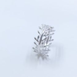 Sterling Silver Branches and Leaves Eternity Ring Size 7