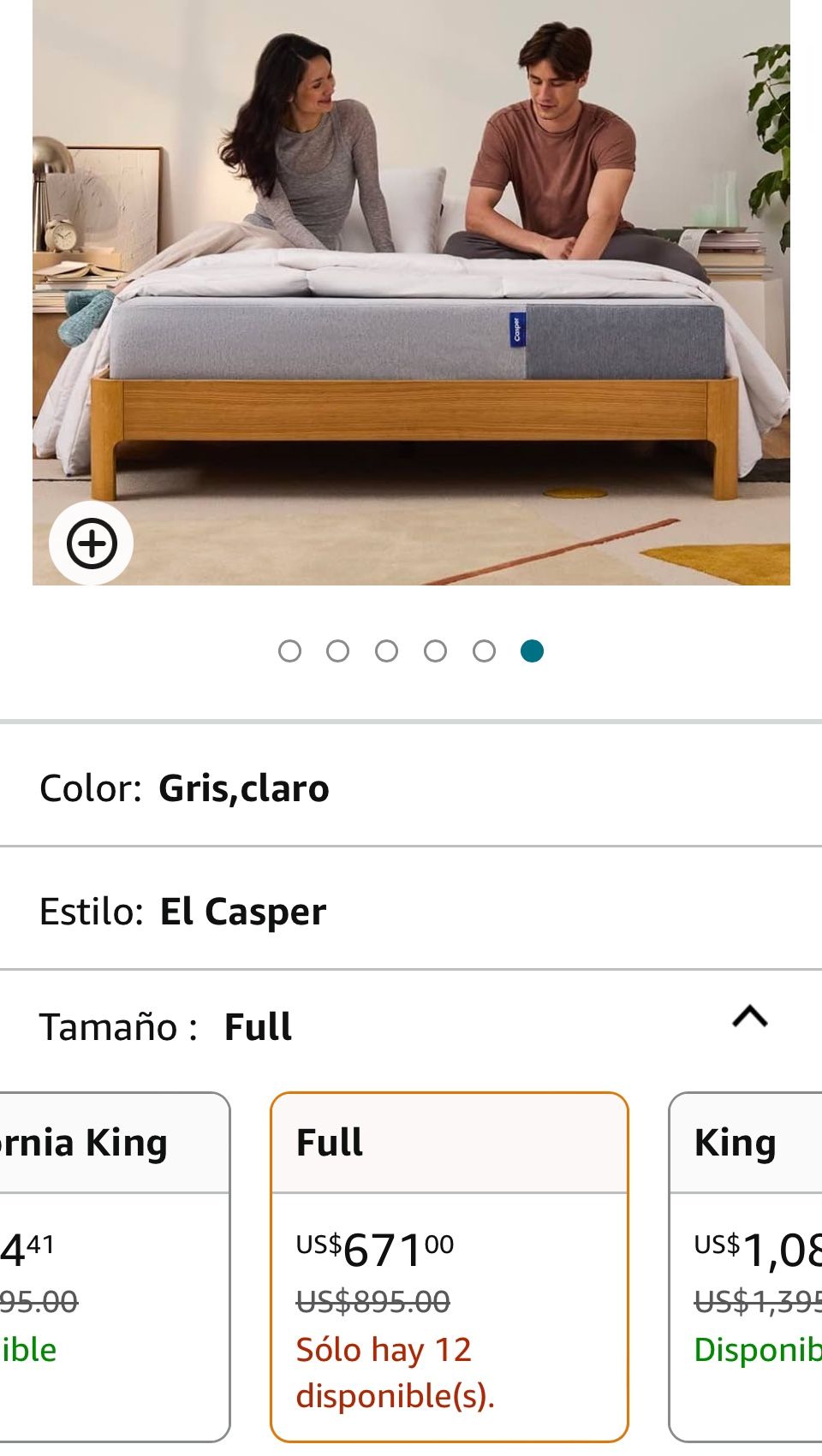 Colchón Memory Foam Casper Full Size Double