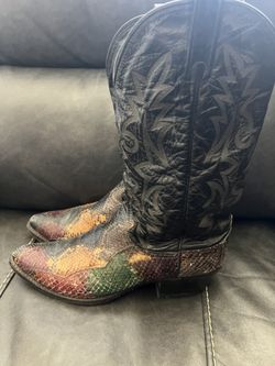 Vintage Mens Rainbow Python Snakeskin Boots Sz 9