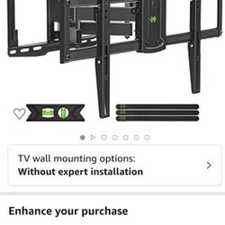 Full Motion TV Wall Mount Swivel and Tilt , Up to 132lbs