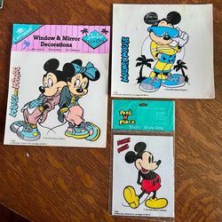 Vintage 1980s  Mickey and Minnie decals