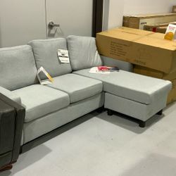 Linen Sofa Light Grey Couch