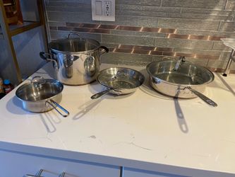 Emeril, Calphalon, and Chantal Stainless Steel Cookware Set