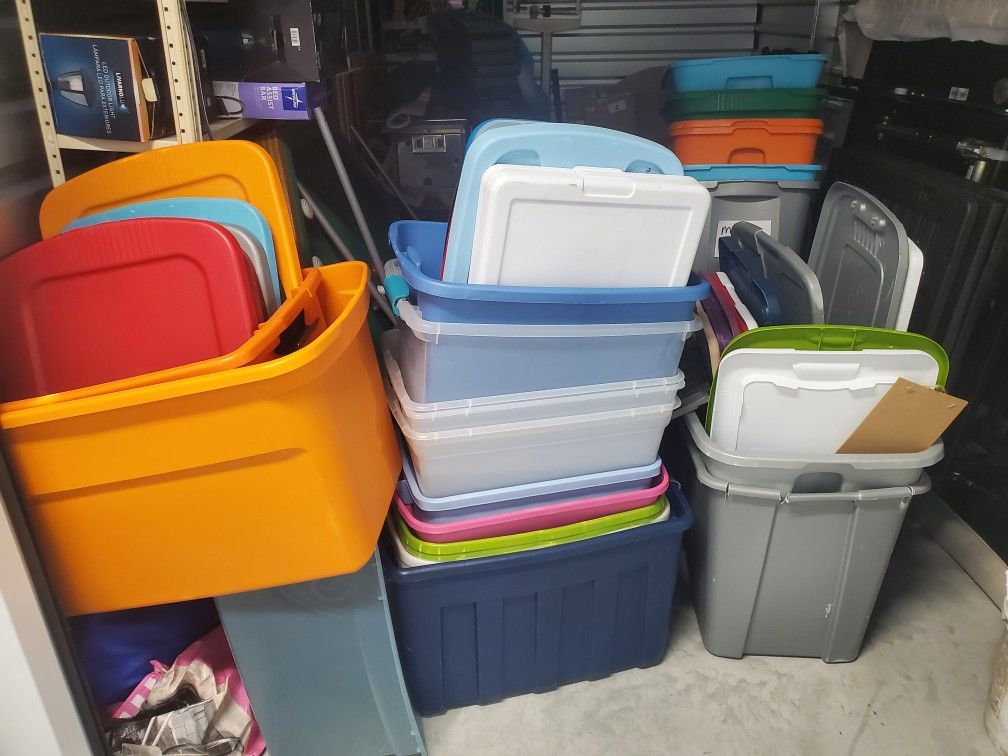 Empty Totes W/lids $3ea or 2-$5