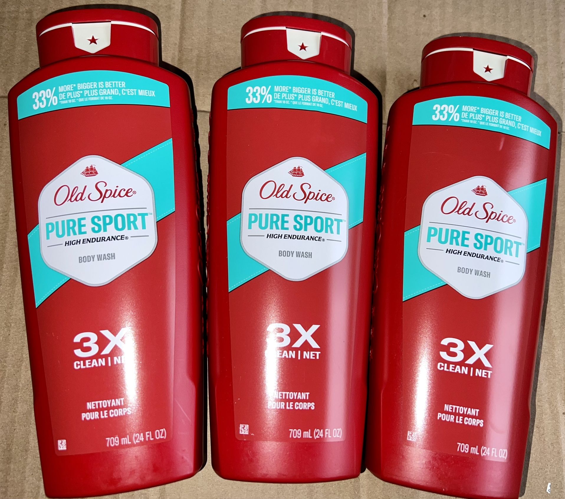 Old Spice Body Wash for Men High Endurance Pure Sport 24 Fl Oz Pack Of 3