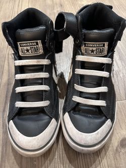 Converse All Star Kids - black & white Size 4 leather