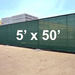 New in box $40 Outdoor 5x50 FT Privacy Fence, Mesh Shade Cover for Garden Wall Yard Backyard