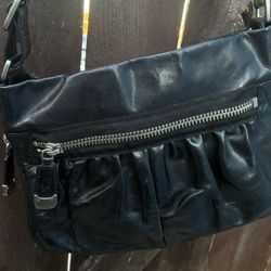 Vintage Y2K DKNY Black Leather Shoulder Bag