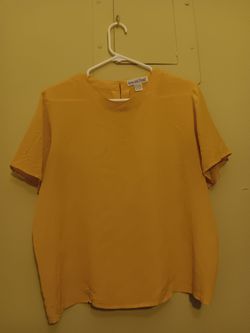 Anna & Frank 100% Silk Shirt – Mustard Yellow – Size L