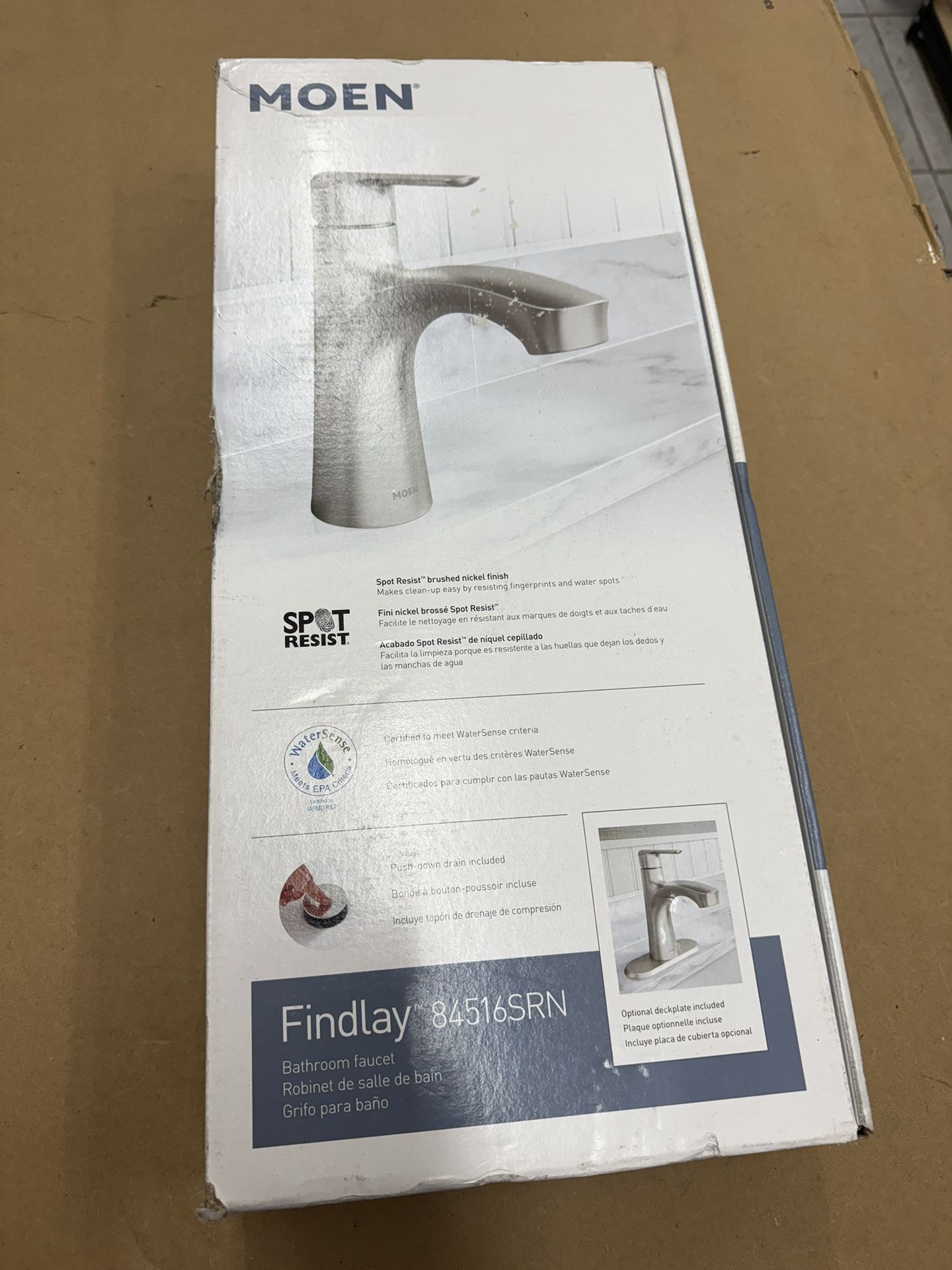 Findlay Single-Handle Single-Hole Bathroom Faucet in Spot Resist Brushed Nickel