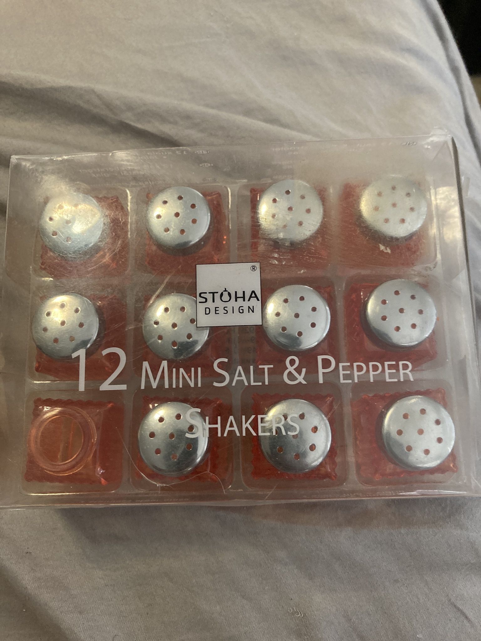 Stoha Design ~12 Mini Red Salz & pfeffer Streuer ~ Salt & Pepper Glass Shakers
