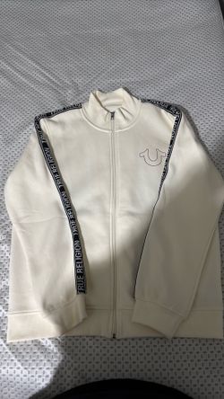 True Religion Logo Trim Tracket Jacket Winter White (M)