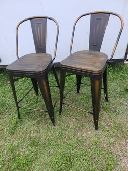 2 Tone Metal Chairs 2 Pc.