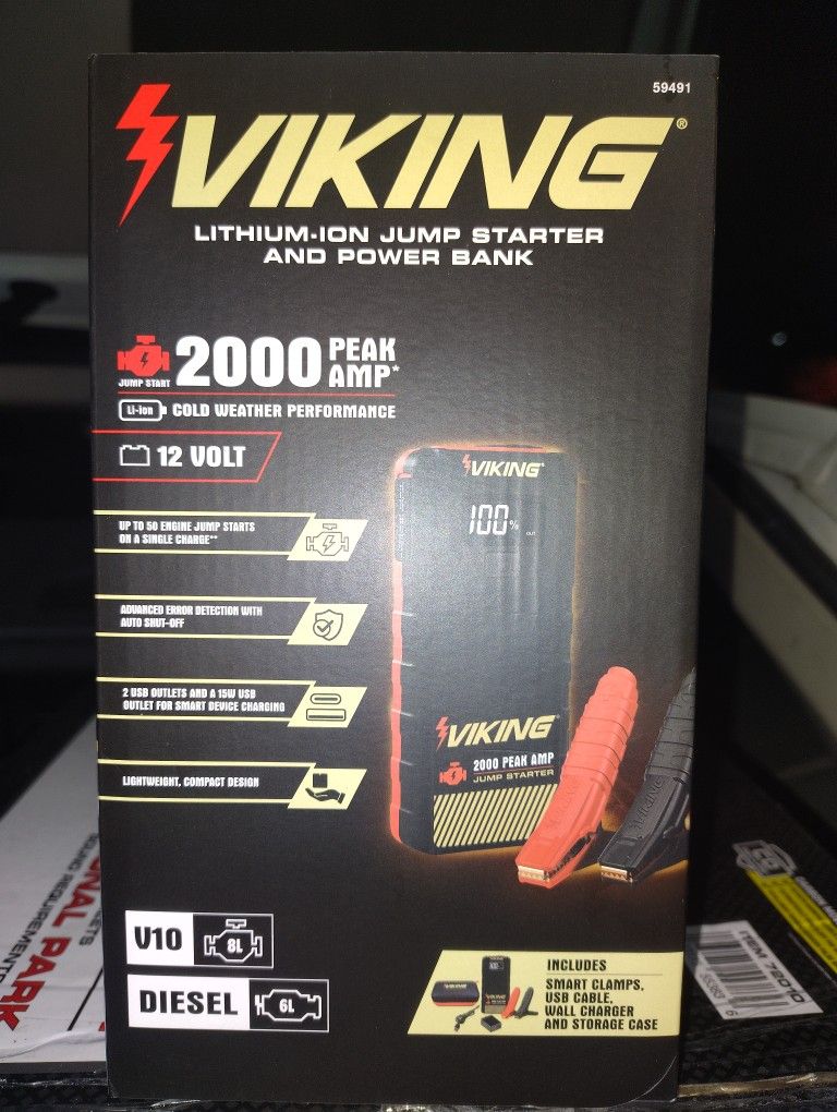 Viking 2000 Amp Jump Starter Pack