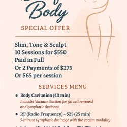 CAVITATION SPECIAL FOR HOLIDAYS