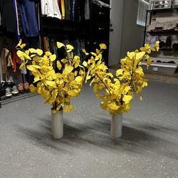 Artificial flowers with vase Beautiful  Yellow