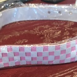 White And Pink Checkered Belt 40’ Long