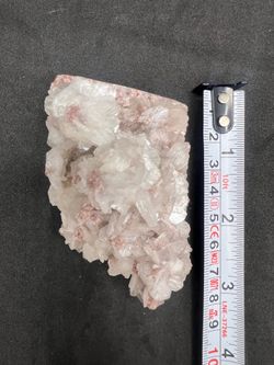 Stilbite on pink Chalcedony