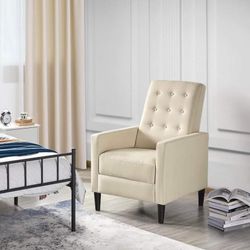 Recliner Adjustable Single Recliner Sofa Upholstered Sofa with Pocket Spring, Beige
